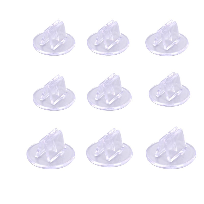 TBoxBo 100 Pieces Game Card Stands Paper Miniature Bases Translucent Props Paper Board Card Stands Business Card Holder Plastic Clip for Business Cards Price Tags Labels Menus